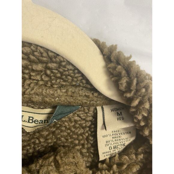 Vintage L.L. Bean Fleece Sherpa Lined Faux Suede Button Up Barn Chore Jacket Med - Picture 4 of 4